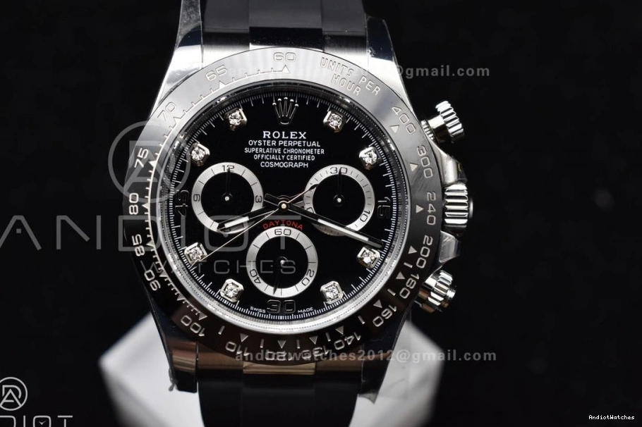 on Edition 116519 Daytona Contemporary Black Dial 768 Best Rubber Oysterflex Strap 1:1 Diamonds SA BTF 0108